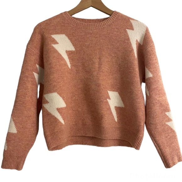 Storia Sweaters - Storia Pink Lightning Bolt Sweater